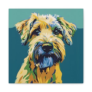 Wheaten Terrier Pop Art 12&quot;x12&quot; Canvas Wrap | SCWT Wall Art | Soft Coated Wheaten | Wheaten Gift