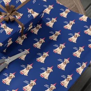 Wheaten Terrier Birthday Wrapping Paper | SCWT Birthday Gift Wrap | Soft Coated Wheaten Terrier Party Supplies | Birthday Paper