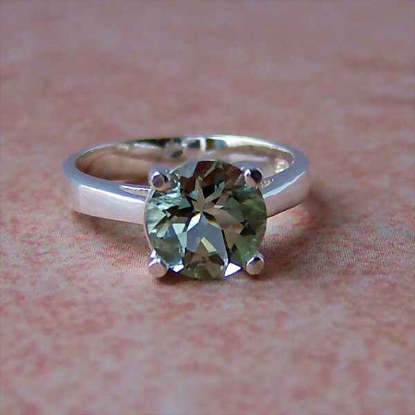 8mm Prasiolite Sterling Silver Ring, Cavalier Creations