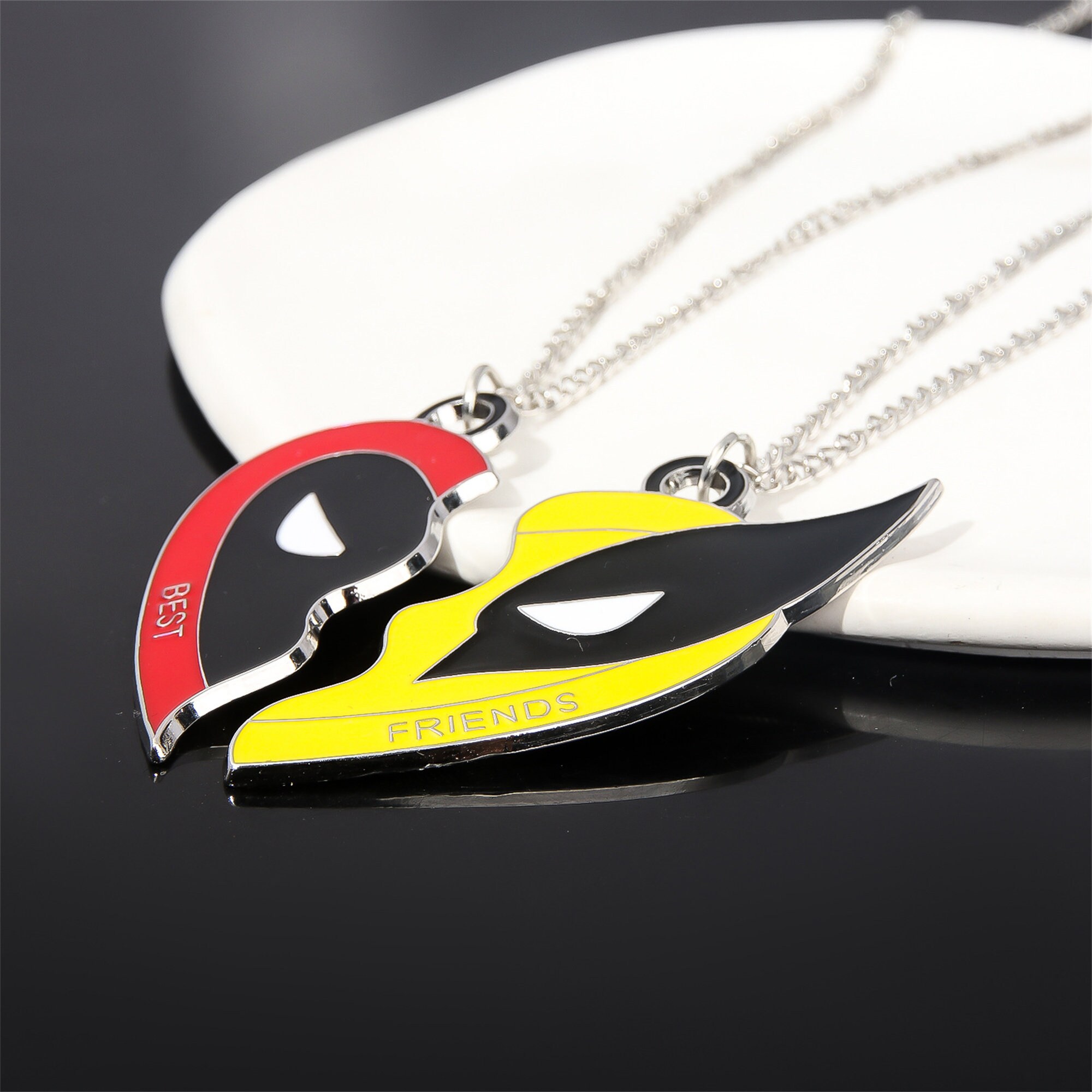 Deadpool X Wolverine Matching Necklace, Personalized Best Friends Necklaces, Couple Matching