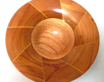 Segmented Wood Bowl 7 inch diameter by 2 inches tall – 16-24