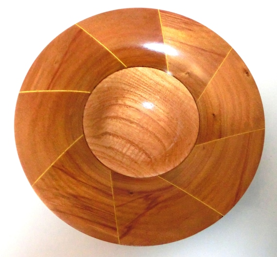 Segmented Wood Bowl 7 inch dia. by 2 inches tall – 16-24 - Hand Crafted in Michigan