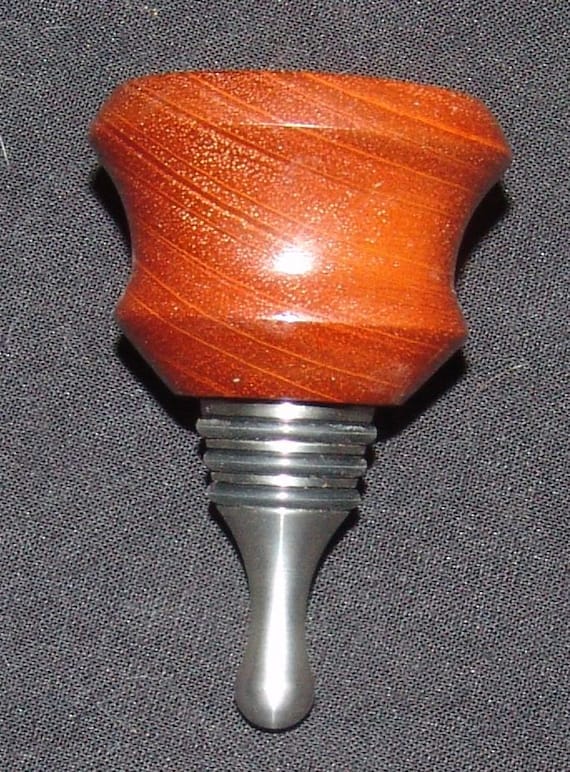 Mahogany Bottle Stopper – Stainless Steel with O-Ring Seal - FREE SHIPPING!!