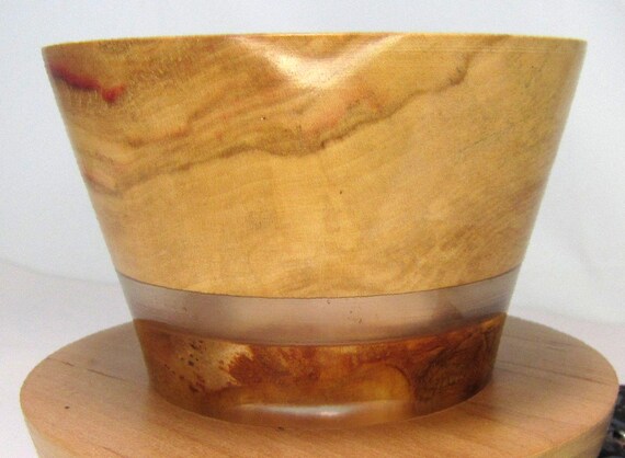 Small Elder Burl and Resin Bowl 20-25 Hand Made in Michigan