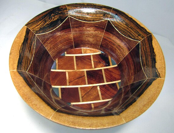 Hand Crafted Segmented Wood Bowl 18-25 - Free Shipping