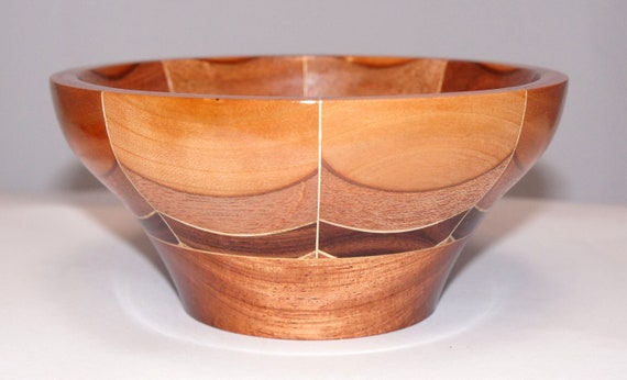 Segmented Woodturned Bowl “Exotic Flame” 01-24 Wood Art