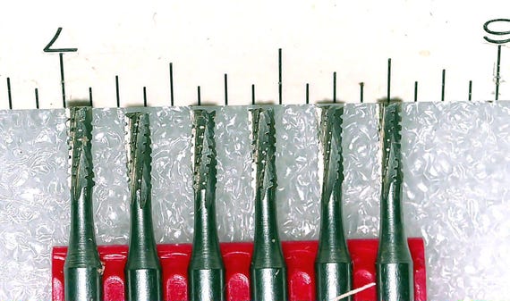 Rotary Carving Burs – No. 560 Straight – Chrome Vanadium Steel – 6 Burs
