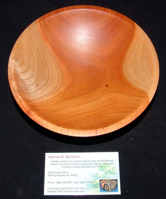 Cherry Wood Turned Bowl – “Random Emotions” – Natural Color in a Classic Form - FREE Shipping in USA!!
