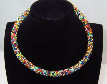 Vintage Micro Beaded Choker and Beaded Necklace