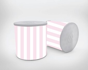 Pink Striped Chips Can Wrapper, Paris Party Favor (Digital Download)
