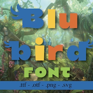 Blu Bird Font, Font With Tail, Font For Cricut, Font For Sillhouette, Kids Font