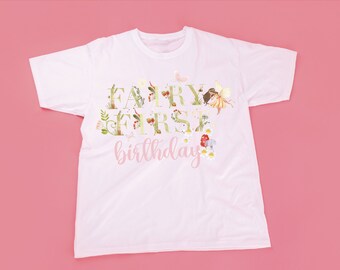 Fairy First Birthday Wildflower PNG, Girl T-Shirt Design (Instant Download)