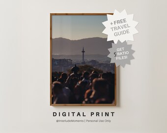 Torre de Kioto Atardecer Arte para Imprimir, Fotografía Japón, Póster Foto Urbana, Decoración Artística Habitación, Descarga Digital