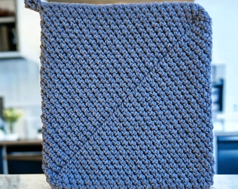 Potholder Crochet Double Layer, Heat Resistant in Color Series Dusty Denim Blues  by HandCrafted4You