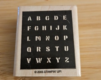 Rubber Stamp Old Fashioned Typed Alphabet In All Caps by Stampin Up 2005 From HandCrafted4You