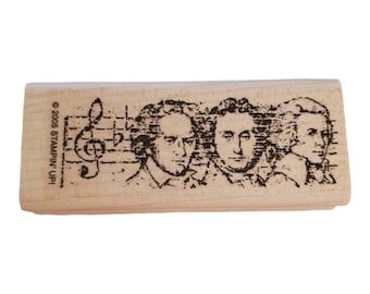 Rubber Stamp with The Faces of Famous Composer's by Stampin Up 2005 from HandCrafted4You