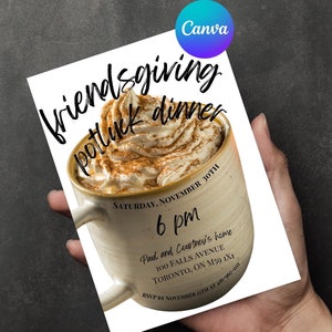 Editable Friendsgiving Invitation | Thanksgiving Dinner Invite | Customizable Template | Instant Download | Fun Thanksgiving party| Autumn