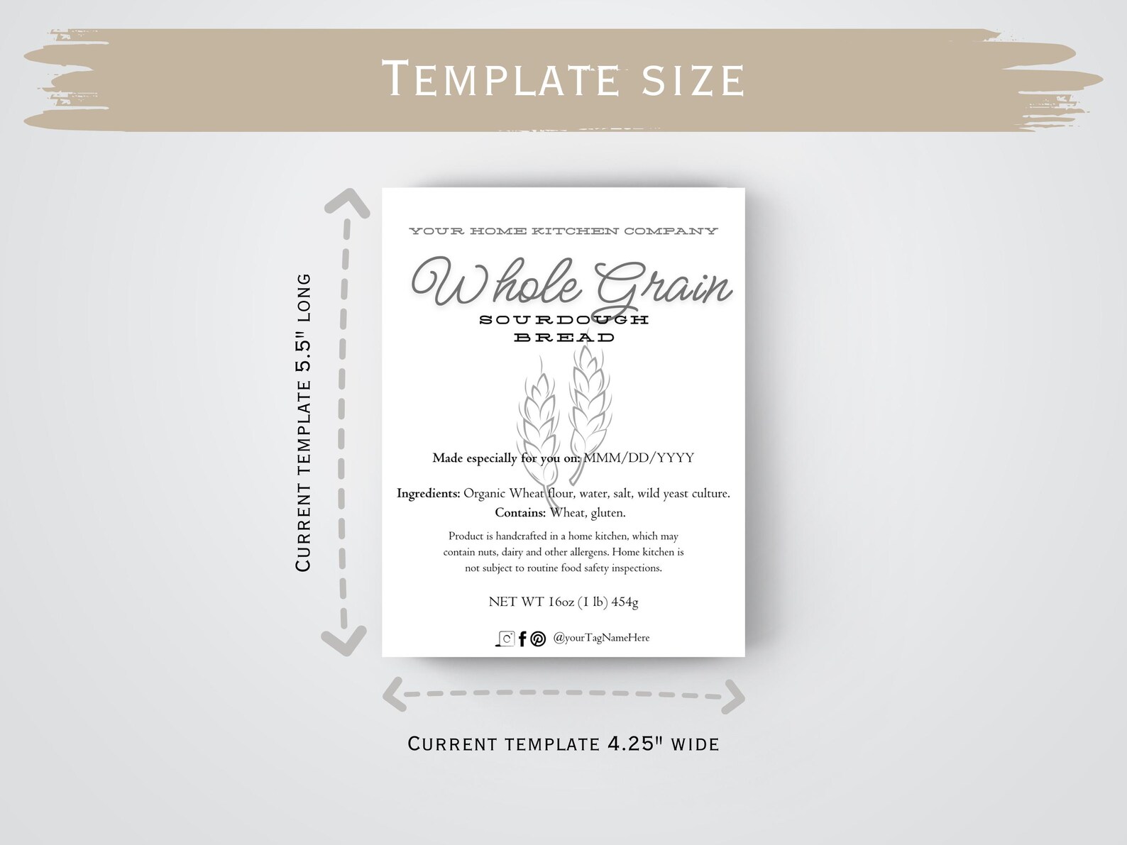 Editable Sourdough Ingredient Label Card: Bakery Business (digital ...