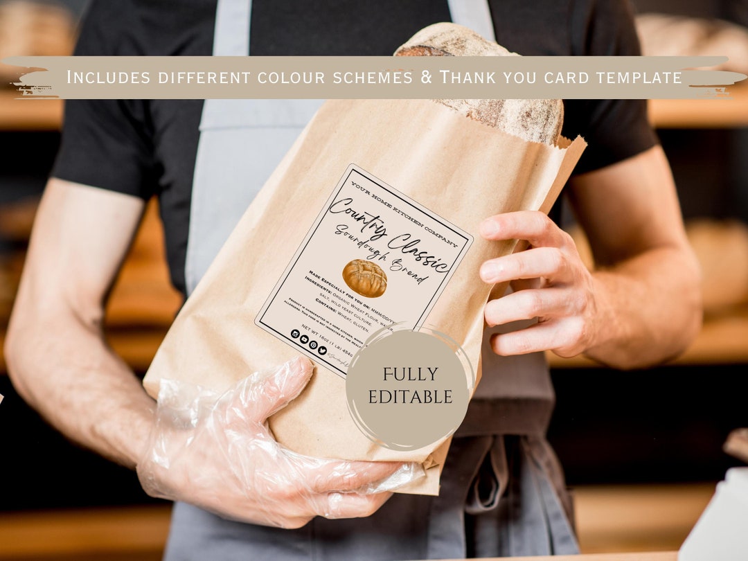 Sourdough Ingredient Label Card | Small Business Thank You Tags ...