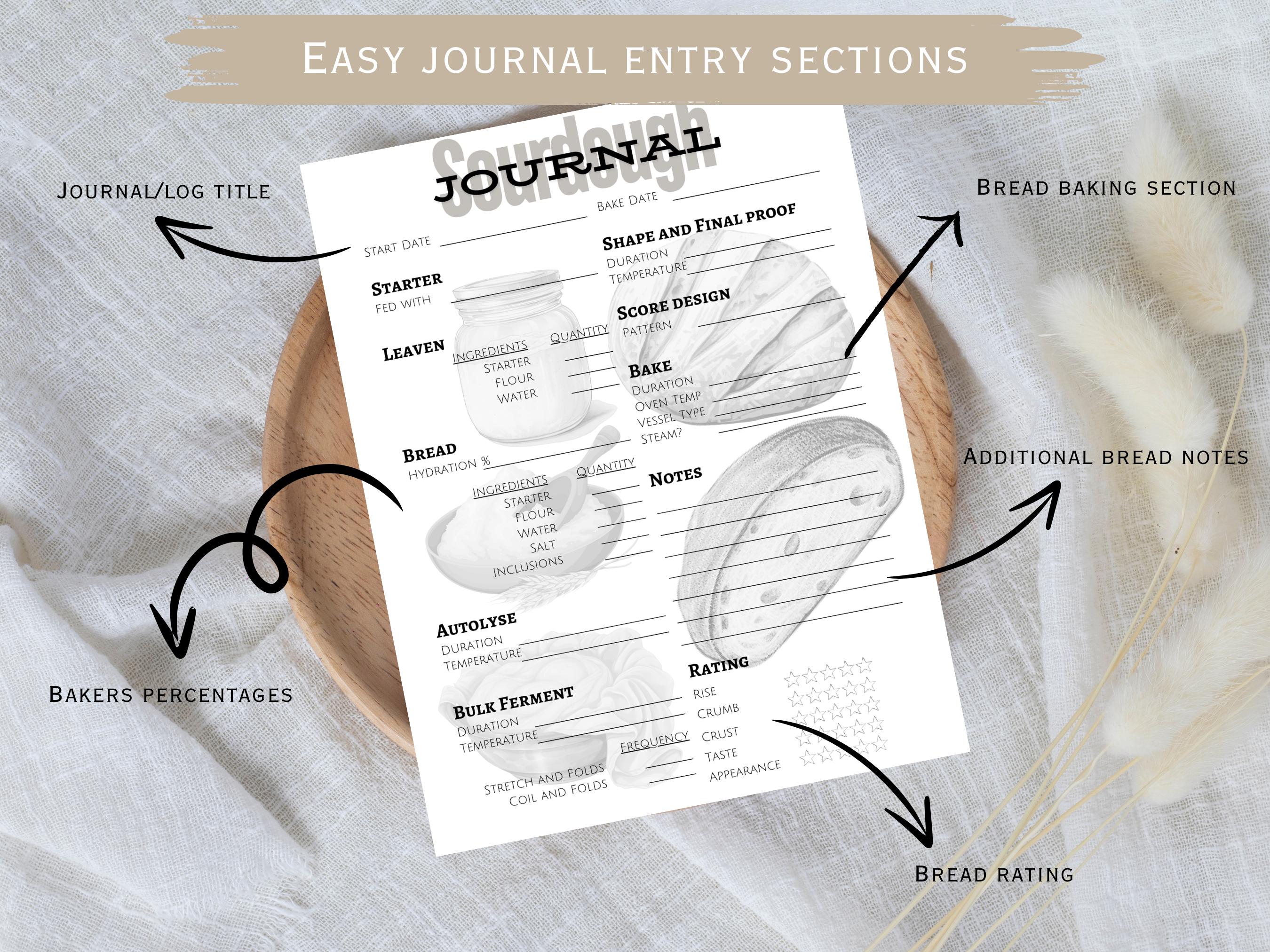 Baking Journal.pdf Printable Sourdough Baking Journal: Starter & Feeding Log (PDF/JPG) - Etsy