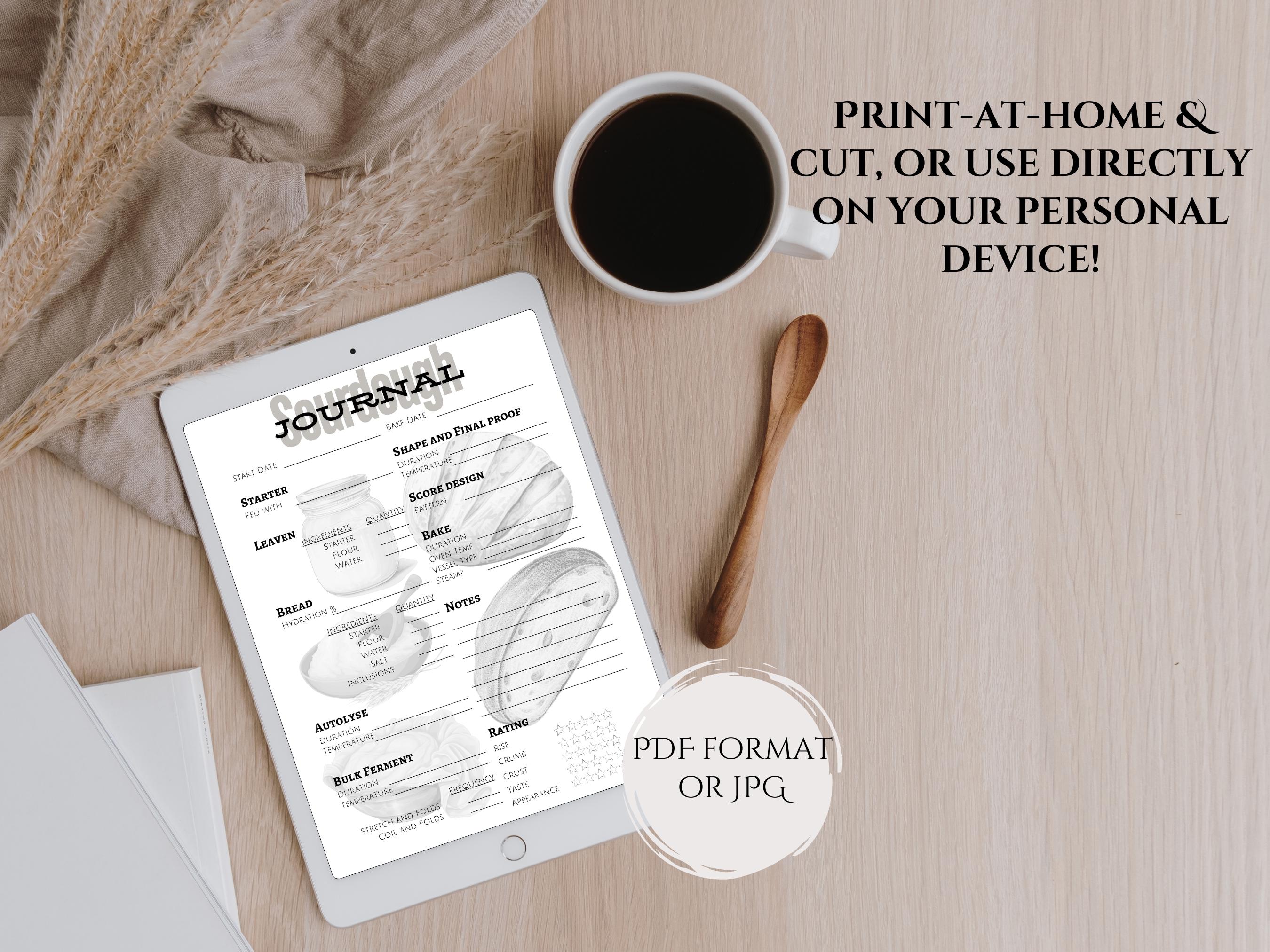 Baking Journal.pdf Printable Sourdough Baking Journal: Starter & Feeding Log (PDF/JPG) - Etsy