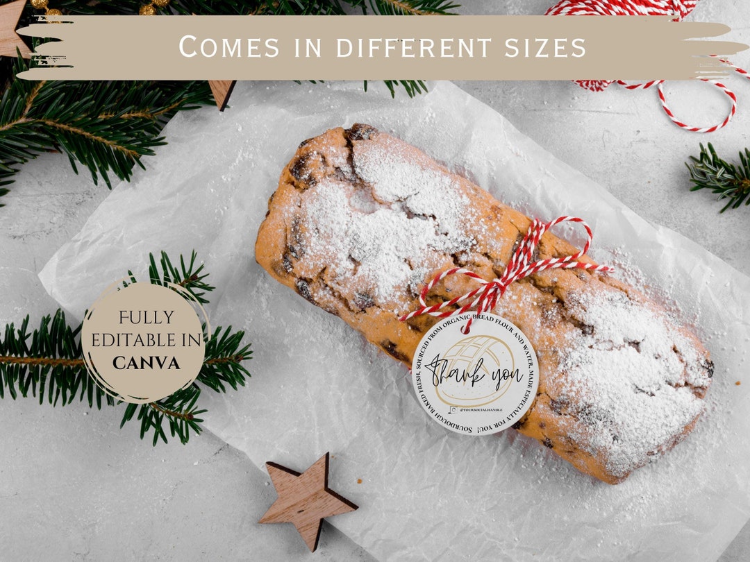 Editable Round Bread Tag Template: Custom Bakery Label (digital ...