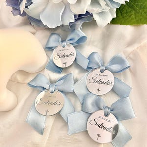 Personalized Gold Mirror Cross Tag: Christening Baptism Favors