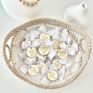 Personalized Gold Mirror Cross Favor Tag: Christening, Baptism Gift