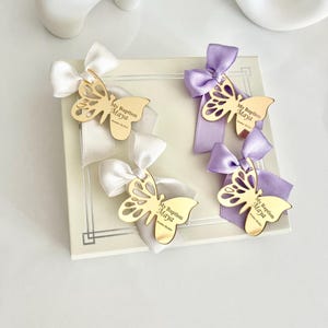 Personalize Acrylic Mirror Tag, Butterfly Party Gift Tag, Baptism Gift Tag, Thank You Gift Tag, Baptism Gift Tag, Mi Bautizo, Bendiciones