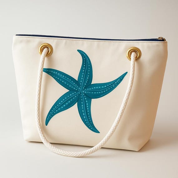 Bolsa de tela con diseño de estrellas de mar: lona reciclada