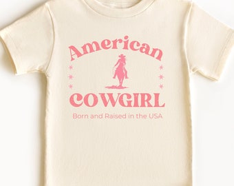 レトロカウガールベビーキッズ幼児用シャツカントリーウエスタンカウガールグラフィックTシャツアメリカンカウガールガール誕生日プレゼントかわいいレトロキッズウエスタンシャツ