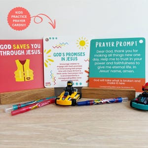 Christliche Gebetskarten für Kinder, Lehren Sie Kinder, wie man betet, Auswendiglernen der Bibelverse, Gottesversprechen Ermutigungsgeschenk für Kinder
