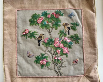 Apricot Birds pillowcase