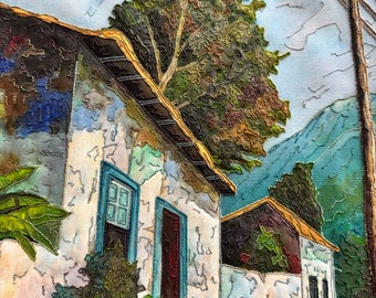 Rural tile-roofed house