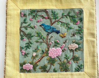 Blue Birds Yellow pillowcase