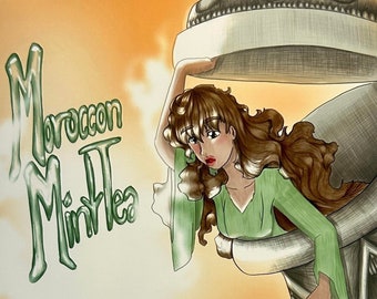 The Spirit of Moroccan Mint Tea | Tea Themed Spirit Digital Art Print