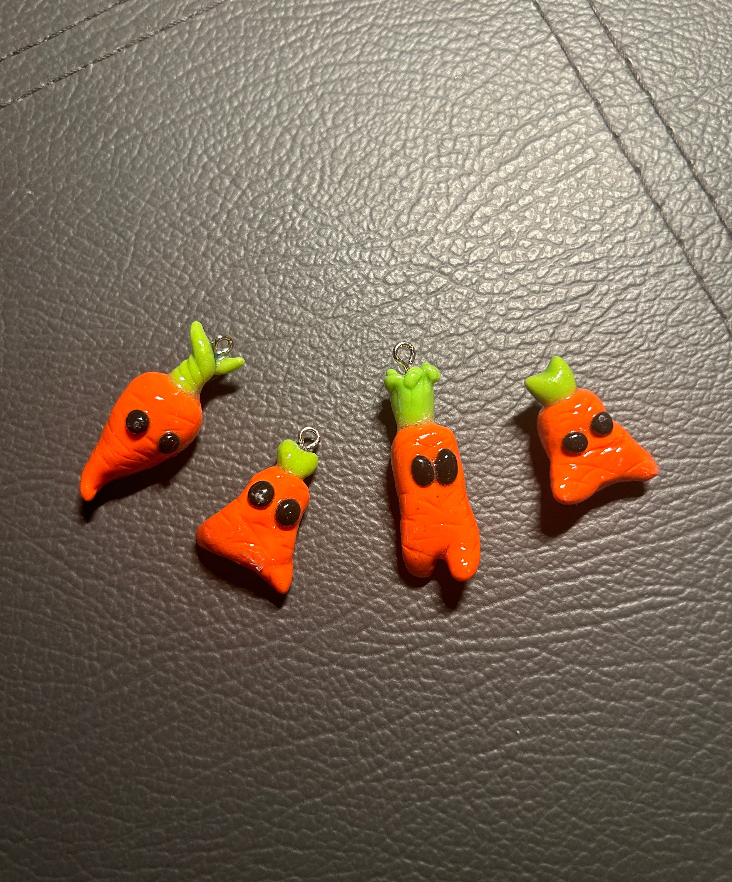 Polymer Clay Carrot Charm with or without Keychain