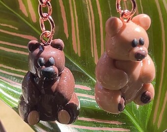Cute Teddy Bear Charm Key Chain Cute Stuffed Animal Keychain with Keyring