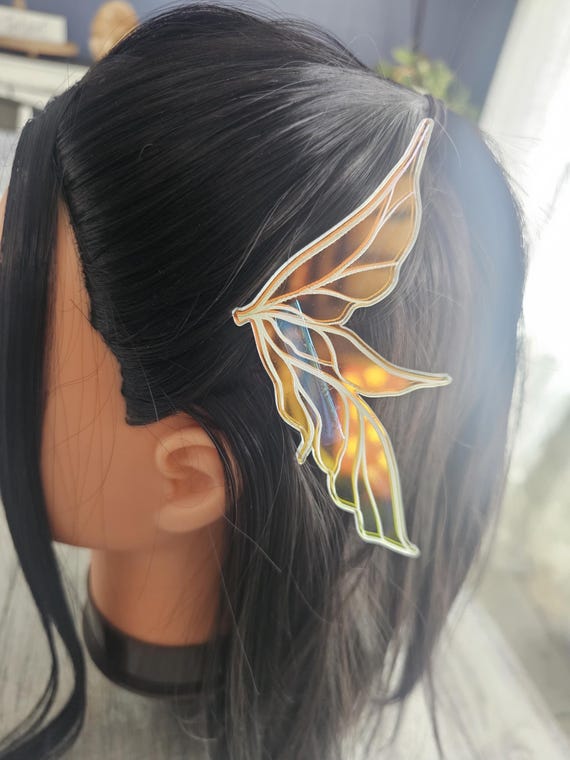 Iridescent Winged Hair Accessory 2pc Angel Sparkle Wings Clip Set – puttisu-usa main image 2