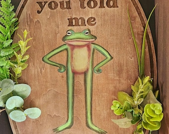 Angry frog door sign
