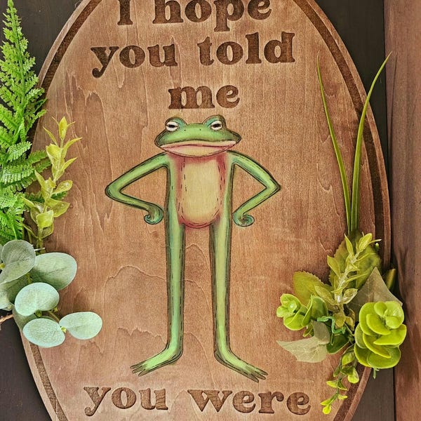 Angry frog door sign