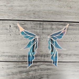 Iridescent hair clips, fairy clip, pair of fairy iridescent alligator clips, fairy wings cosplay hair clips