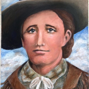 Calamity Jane Deadwood Wild Bill cowgirl western legend, wrapped canvas giclee print from original painting 16 x 20