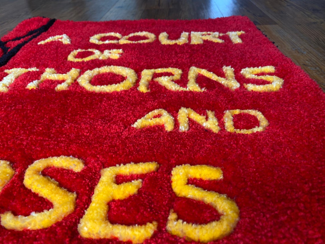 A Court of Thorns and Roses Book Tufted Rug ACOTAR Bookish Fantasy ...