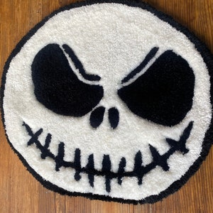 Nightmare Before Christmas Jack Skellington Tufted Rug or Wall Hanging Halloween Decoration Soft Plush Bedroom Dorm Art
