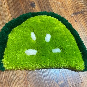 Small Tufted Lime Green Wall Hanging, Coaster, Soft Desk Wrist Support | Handmade Boho Desk Accessories | Unique Green Home Decor