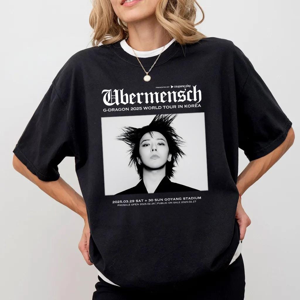 Ubermensch Gdragon Shirt, Kpop Tour Shirt, Gdragon Bigbang