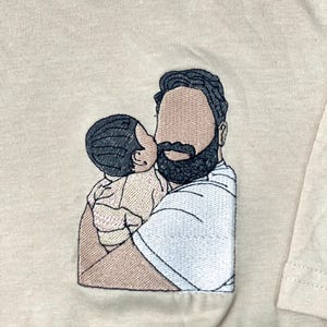 Embroidered Dad Sweatshirt | Custom Embroidered Father T-shirt | Custom Father Embroidered Hoodie, Custom Embroidered Photo