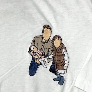 Embroidered Dad Sweatshirt with custom photo | Custom Embroidered Father T-shirt | Custom Father Embroidered Hoodie