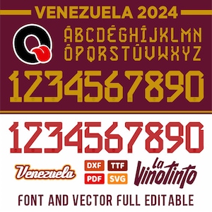 Fonte Venezuela jersey 2024 America vector, pdf, svg, ttf